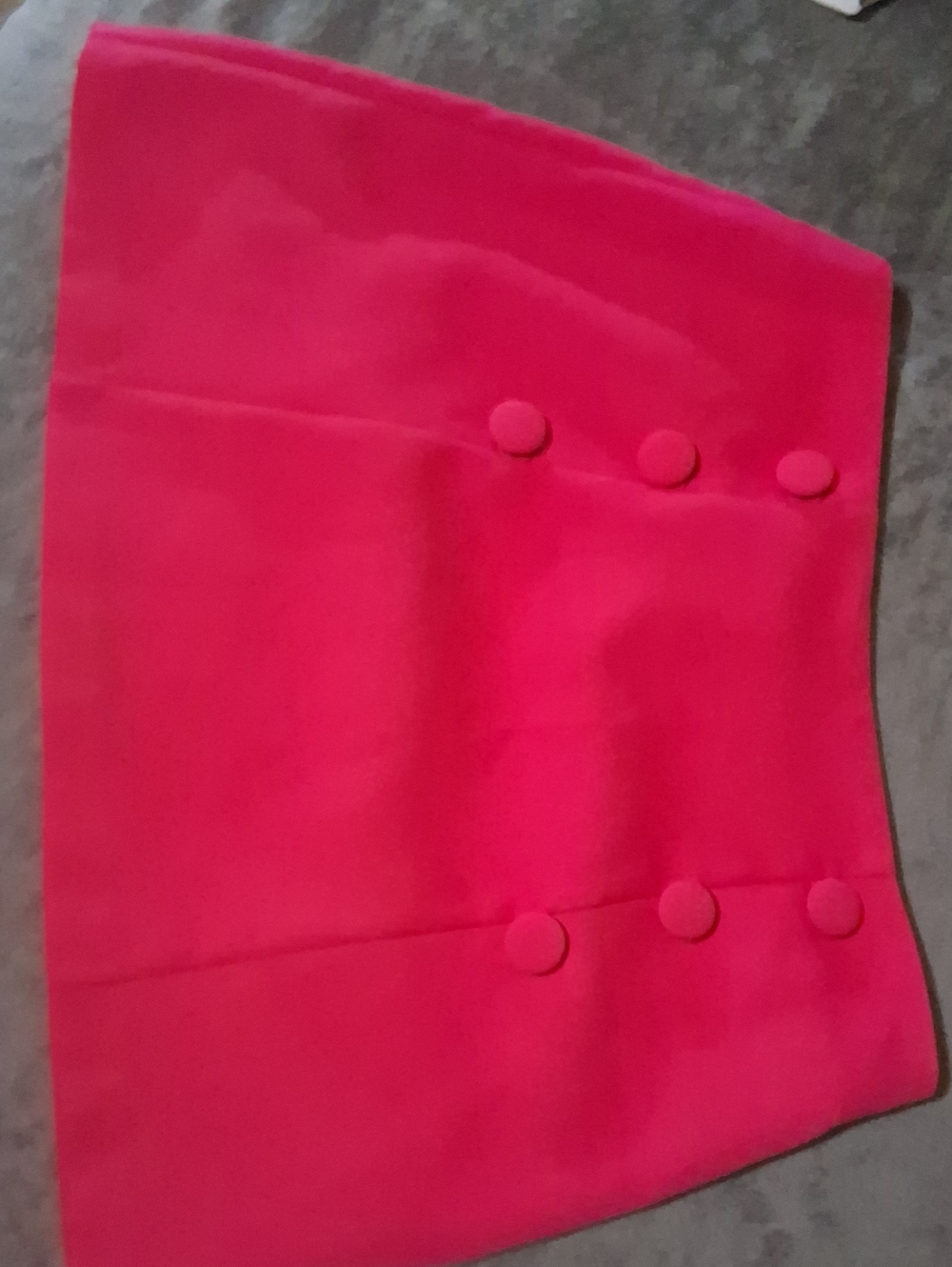 Zara Hot Pink Mini Skirt with Covered Buttons